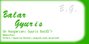 balar gyuris business card